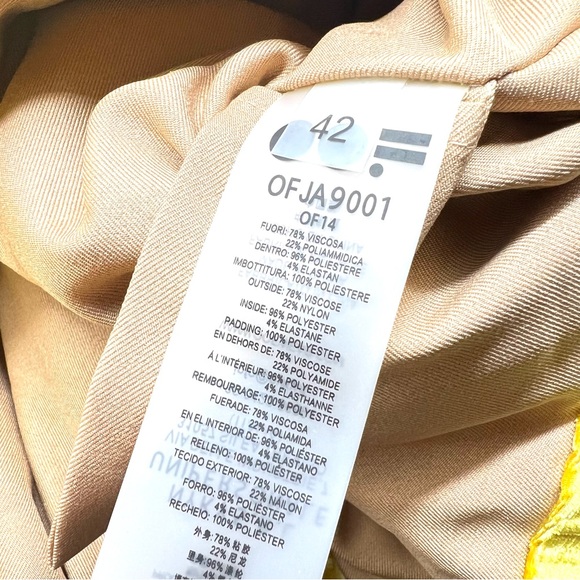 OOF WEAR Womens Velvet Puffer Bomber Jacket Sunflower Golden Yellow Anthro - Picture 10 of 13